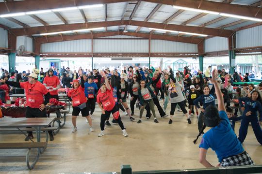 Photo of the Zoomba warm-up for 2026 5K Run-Walk